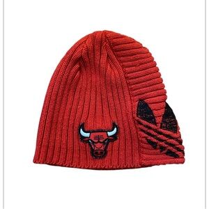 Adidas NBA Chicago Bulls Kids Red Knit Beanie cotton blend
